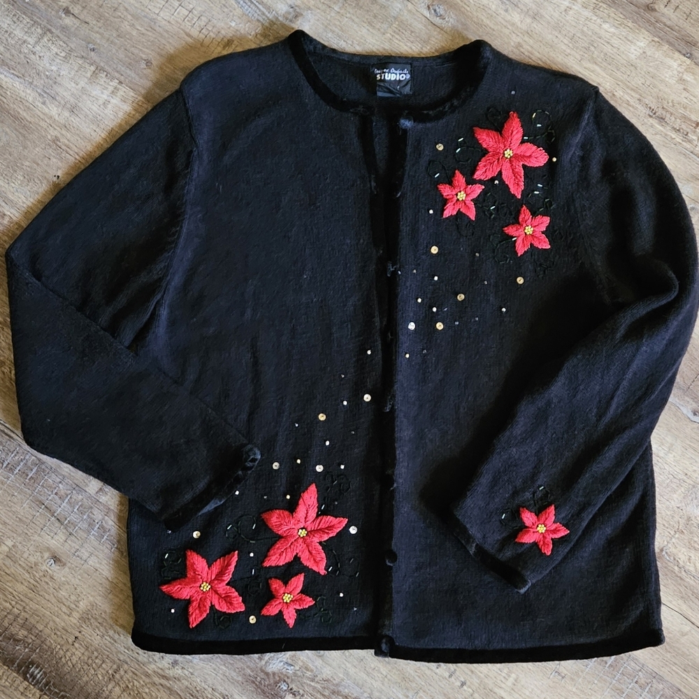 Design Originals Studio Christmas Cardigan Sweater XL
